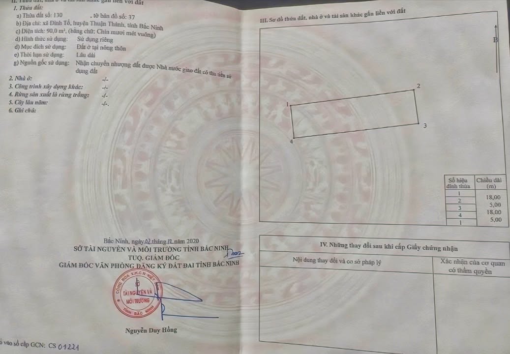 Đất nền Đình Tổ, Thuận Thành 90m² giá 4.2 tỷ - Đường rộng 8m, tiện ích đầy đủ!
