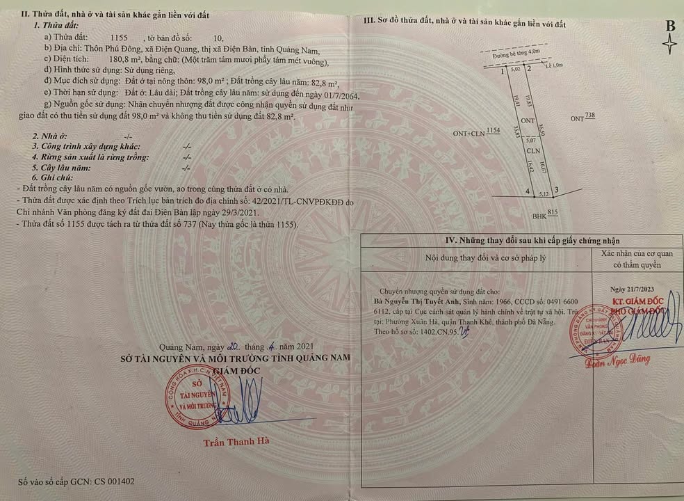 Đất thổ cư Thôn Phú Đông, Điện Quang 180m² giá 650 triệu - Đường ô tô vào tận nơi!