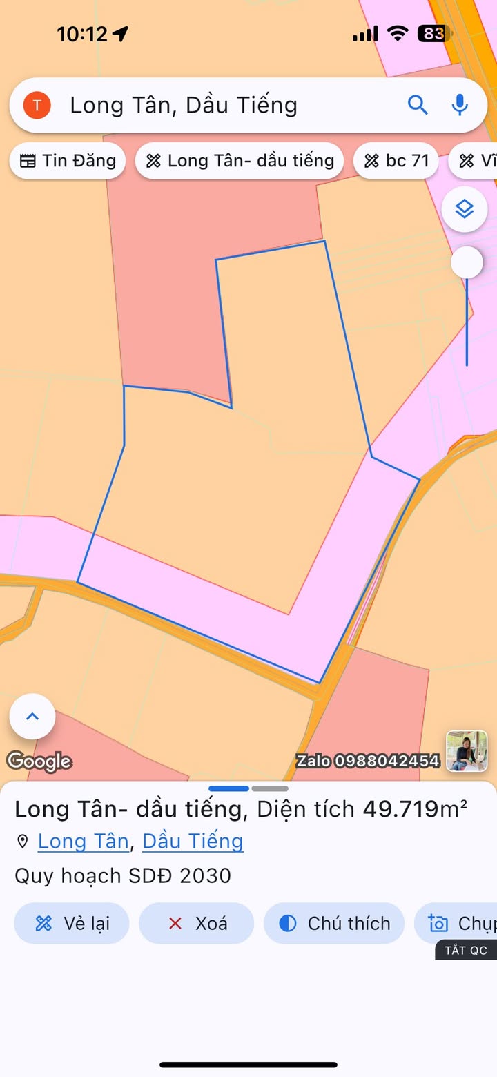 Đất nền Long Tân Dầu Tiếng 50.000m² giá 75 tỷ - Cơ hội đầu tư hiếm có!