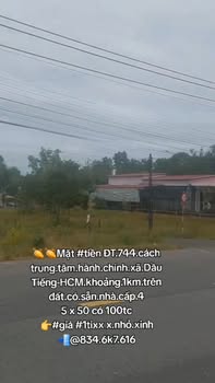 Nhà cấp 4 mặt tiền ĐT.744, Dầu Tiếng, 250m² giá 1 tỷ - Cơ hội đầu tư tuyệt vời!