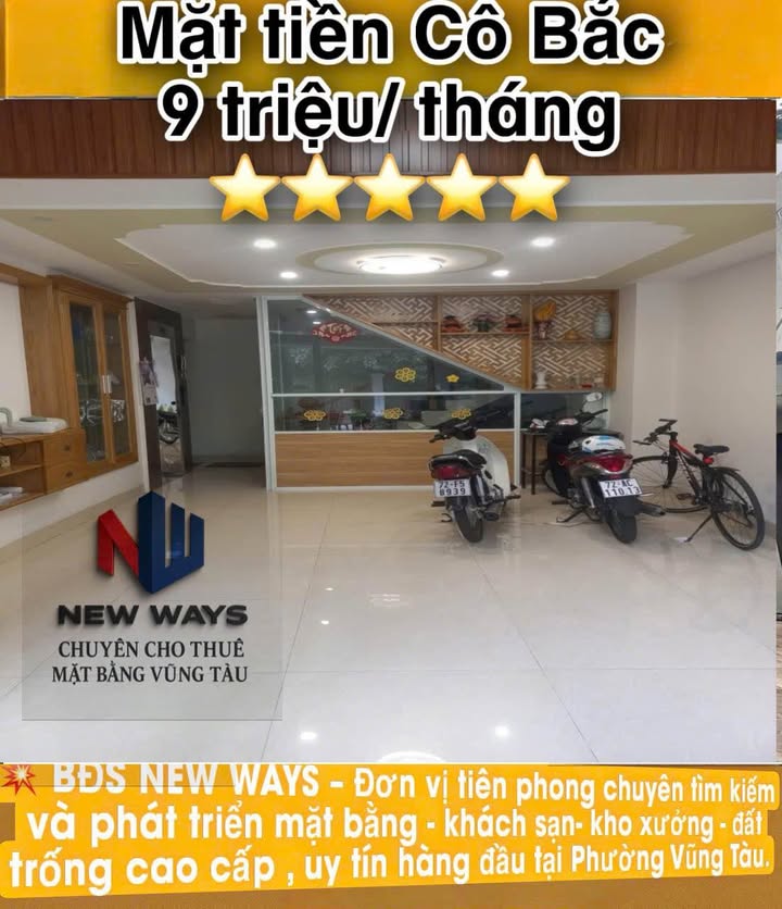Cho thuê nhà đầu đường Cô Bắc Vũng Tàu 65m² giá 9 triệu - Vị trí kinh doanh lý tưởng!