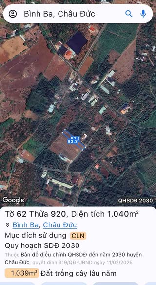 Đất nền Bình Ba, Châu Đức 1000m² giá 980 triệu - Sổ hồng chính chủ!