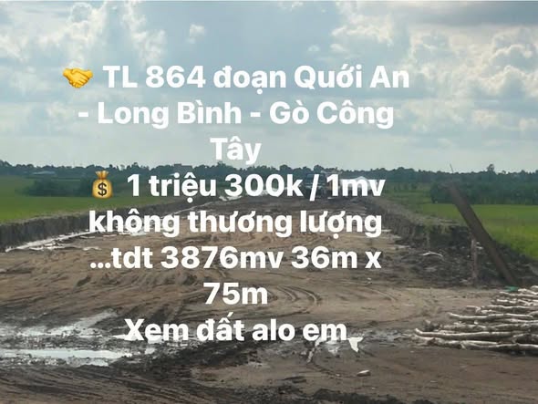 Đất nền Gò Công Tây 3876m² giá 1.3 tỷ - Cơ hội đầu tư tuyệt vời!