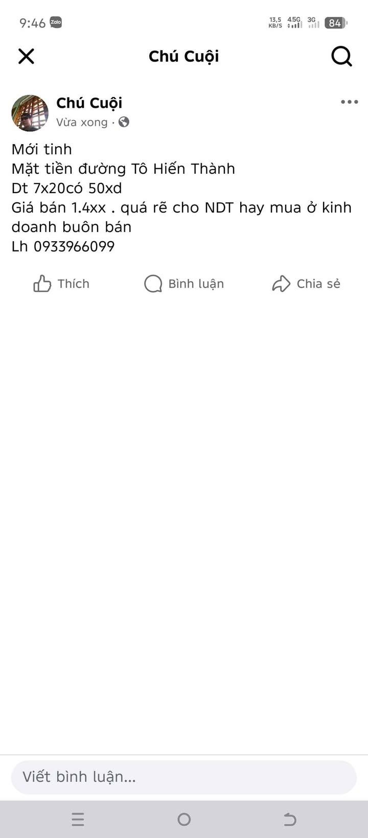 Nhà phố mặt tiền Tô Hiến Thành 140m² giá 1.4 tỷ - Đầu tư sinh lời ngay!