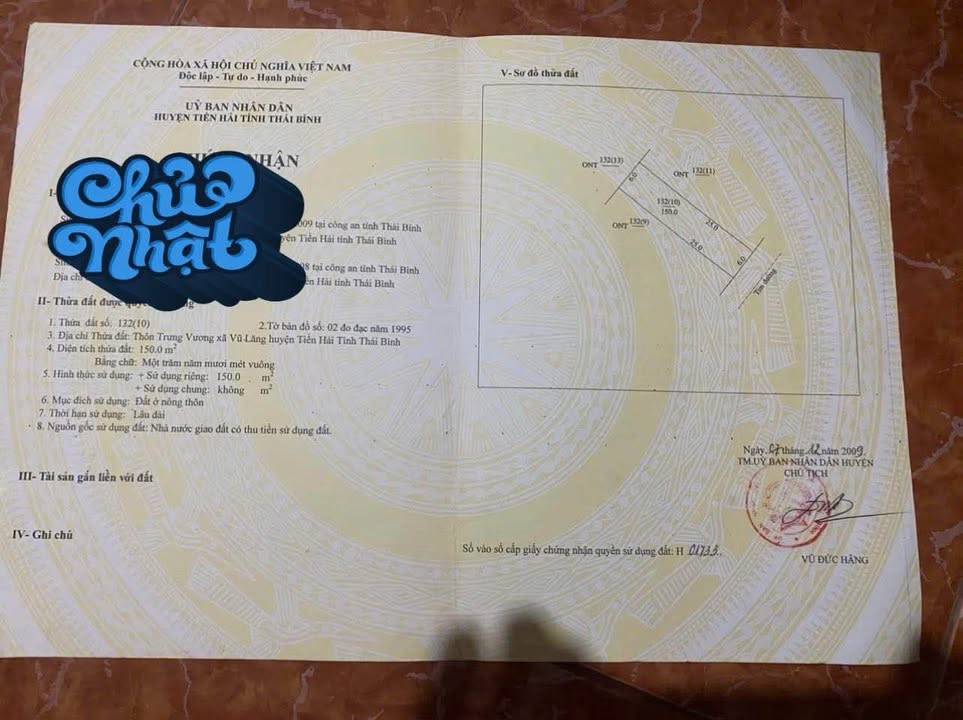 Đất Vũ Lăng, Tiền Hải 150m² giá 1 tỷ - Cơ hội đầu tư hấp dẫn!