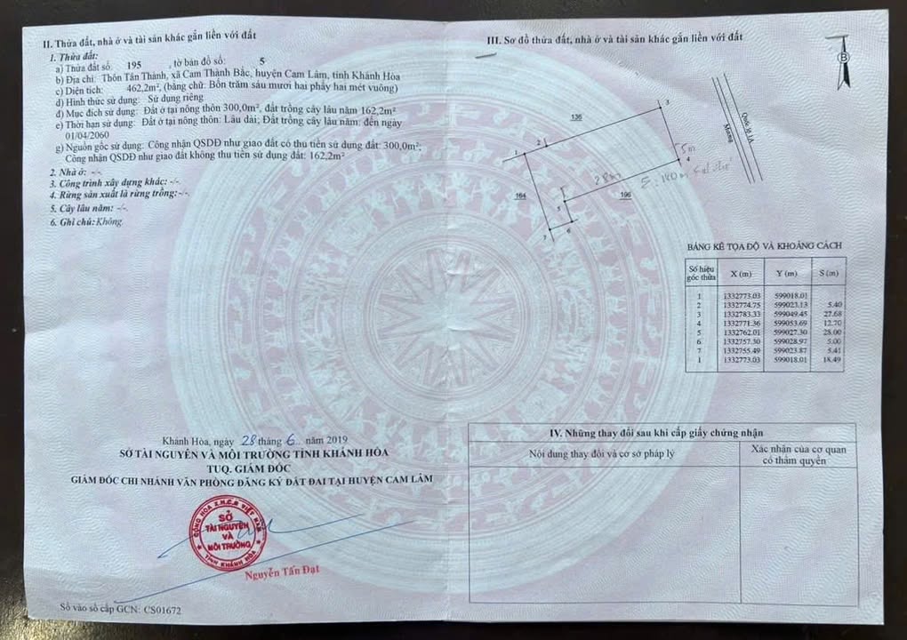 Đất thổ cư Cam Đức, Cam Lâm 140m² giá thỏa thuận - Sổ đỏ chính chủ