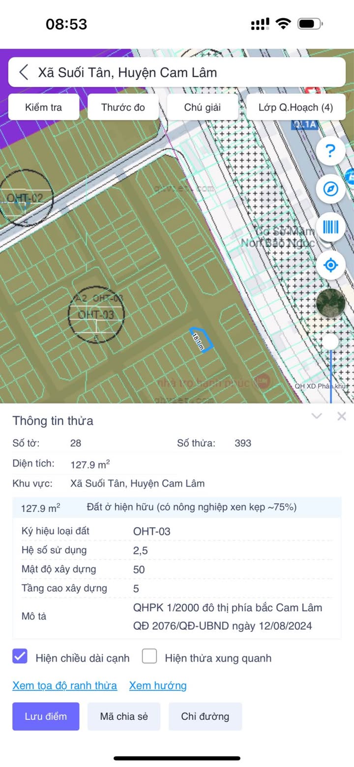 Đất nền lô góc Suối Tân, Cam Lâm 127.9m² giá 2 tỷ - Tiềm năng kinh doanh vượt trội!