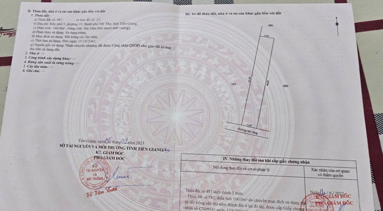 Đất nền phường 10, Mỹ Tho, 240m² giá 1.65 tỷ - Sổ hồng chính chủ, thương lượng!