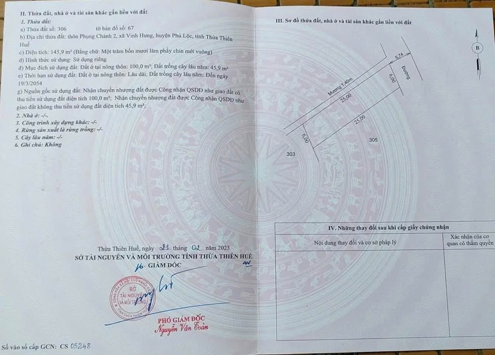 Đất thổ cư Thôn Phụng Chánh, Vinh Hưng 145.9m² giá 500 triệu - Vị trí đắc địa gần trường học!