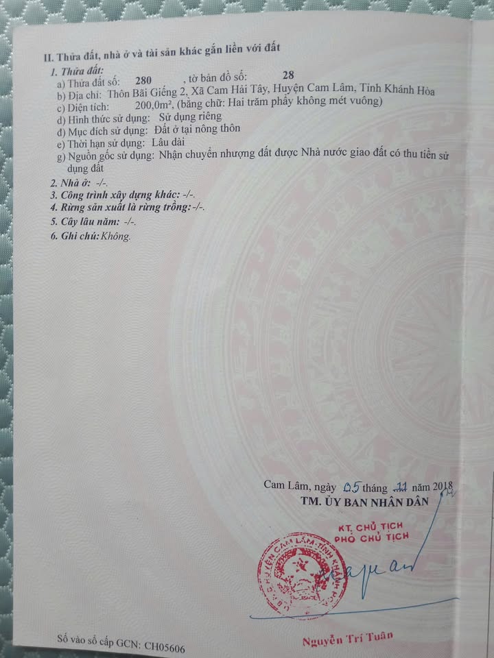 Đất thổ cư Cam Hải Tây, Cam Lâm 200m² giá 1.1 tỷ - Đường lớn 10m, đầu tư sinh lời!
