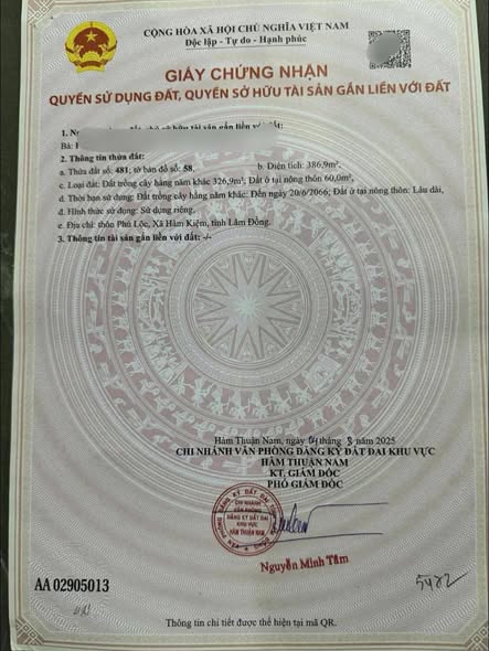 Đất mặt tiền Quốc lộ 1A, xã Hàm Cường, 326m² giá 2.4 tỷ - Cơ hội đầu tư tuyệt vời!