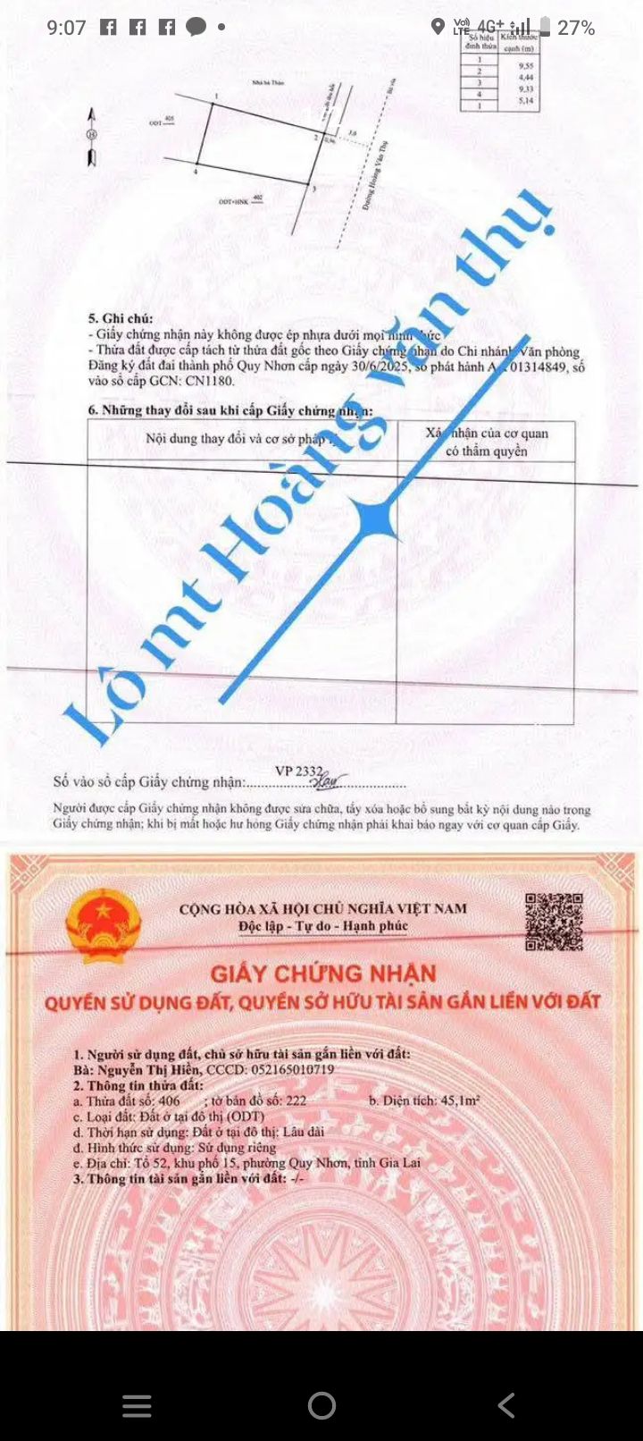 Đất mặt tiền đường Hoàng Văn Thụ, Pleiku 45m² giá 4.6 tỷ - Đầu tư sinh lời ngay!