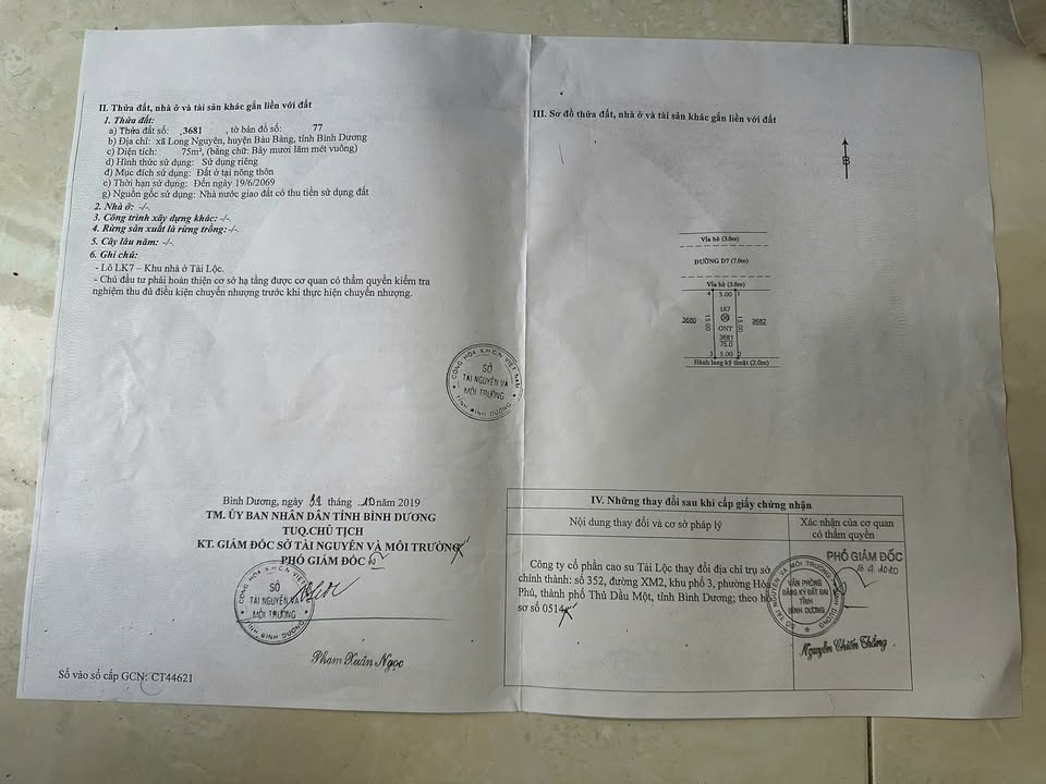 Đất nền Khu dân cư Tài Lộc Bàu Bàng 75m² giá 700 triệu - Cơ hội đầu tư tuyệt vời!