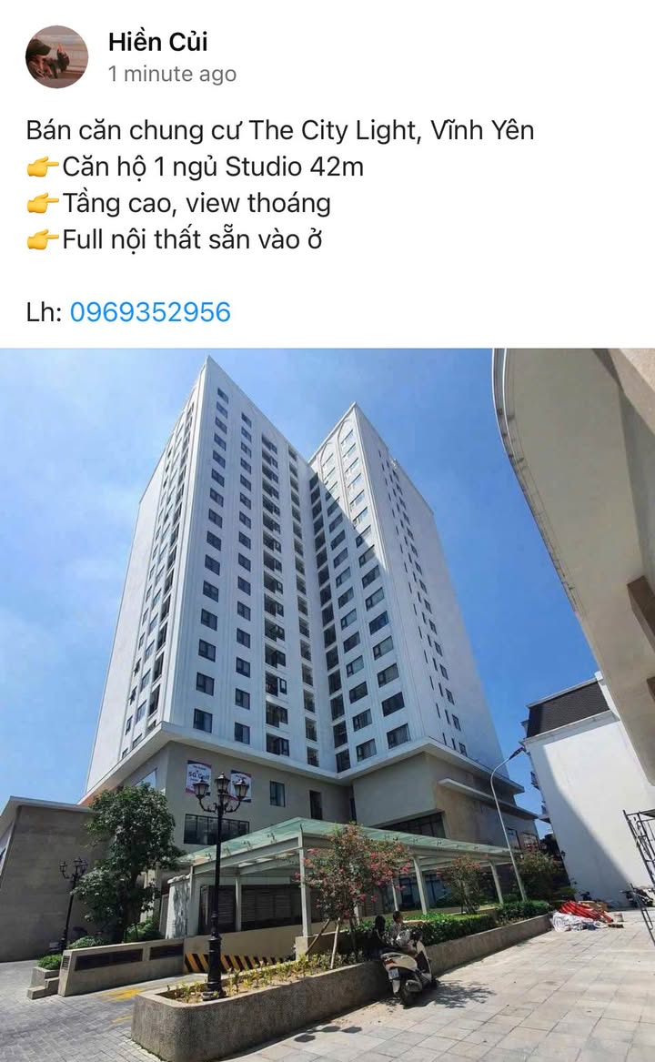 Chung cư The City Light Vĩnh Yên 42m² giá thỏa thuận - Full nội thất sẵn vào ở!