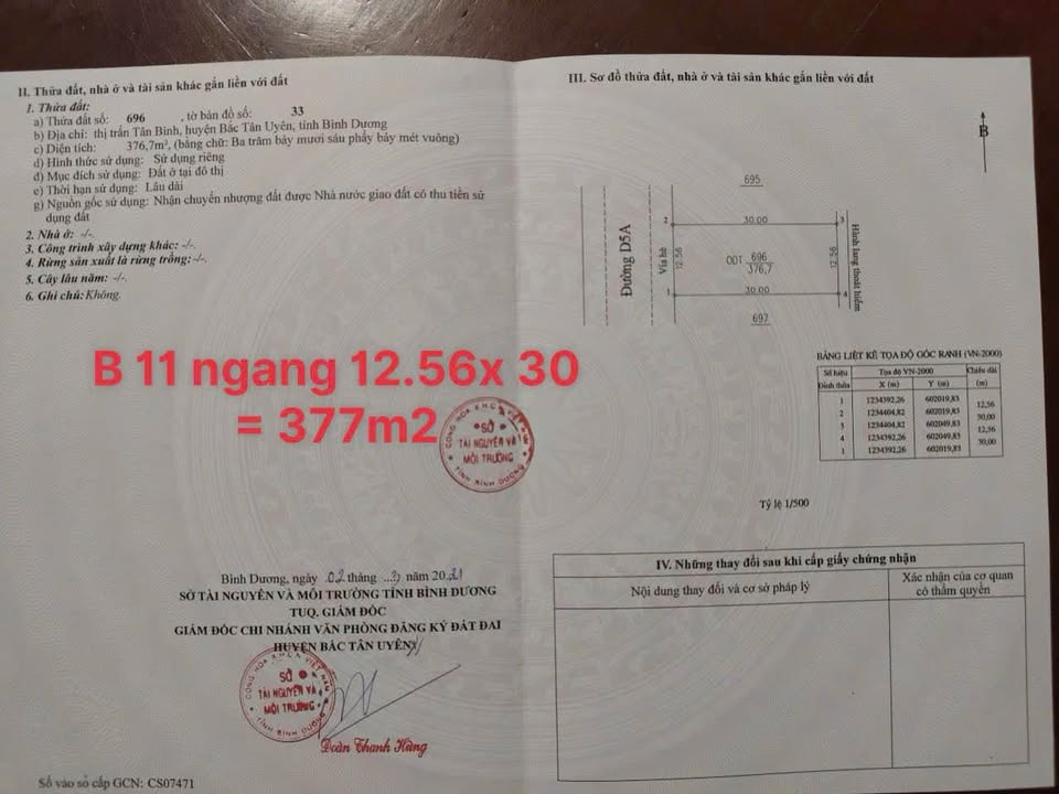 Đất nền Vĩnh Tân 377m² giá 4,5 tỷ - Đầu tư sinh lời ngay!