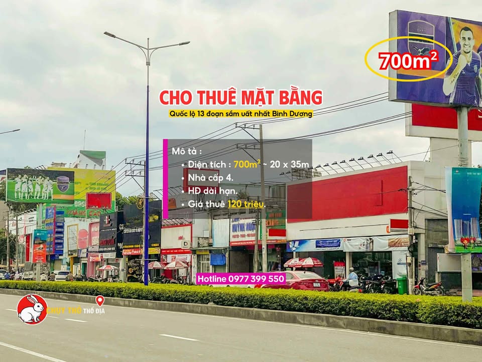 Cho thuê mặt bằng Quốc Lộ 13, Thủ Dầu Một 700m² - Giá tốt, vị trí sầm uất!