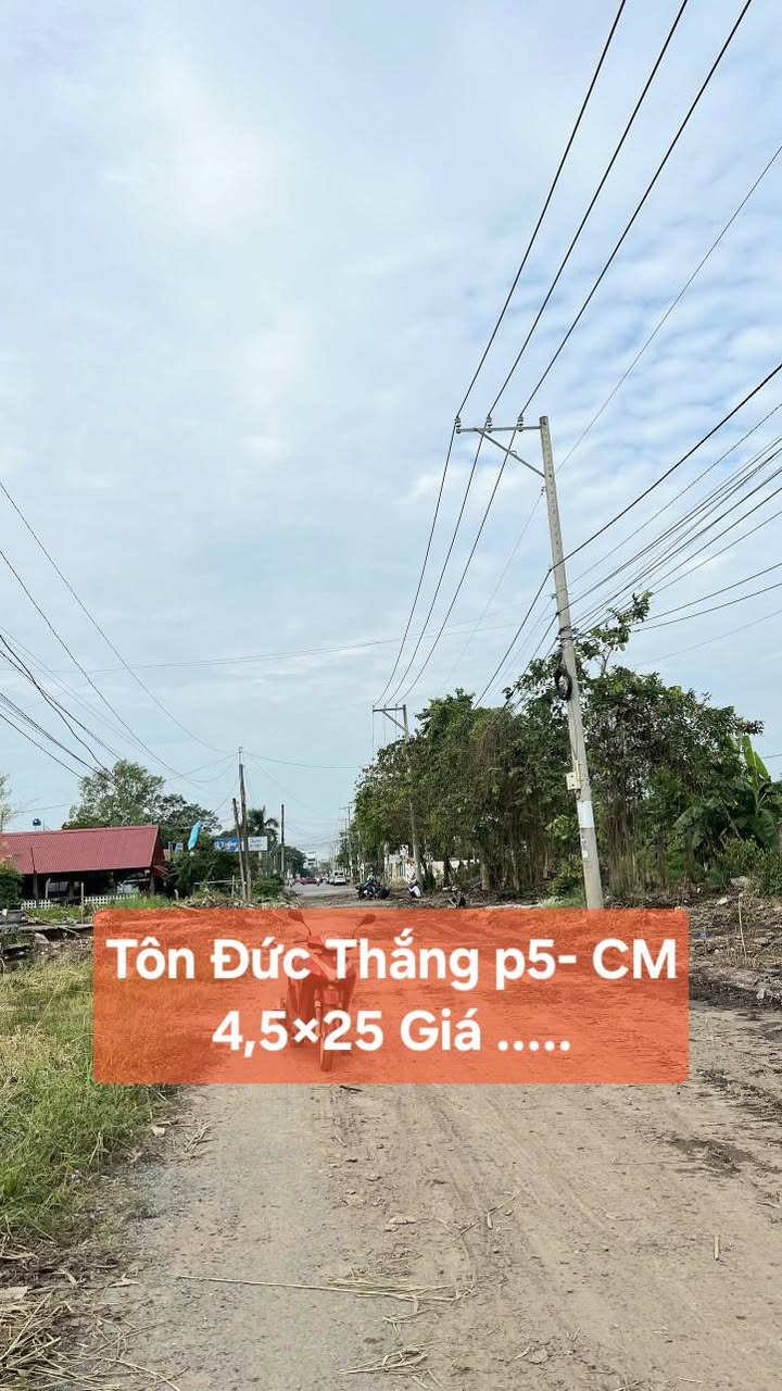 Đất nền đường Tôn Đức Thắng, phường 5, Cà Mau 112m² - Hướng Bắc, giá thỏa thuận
