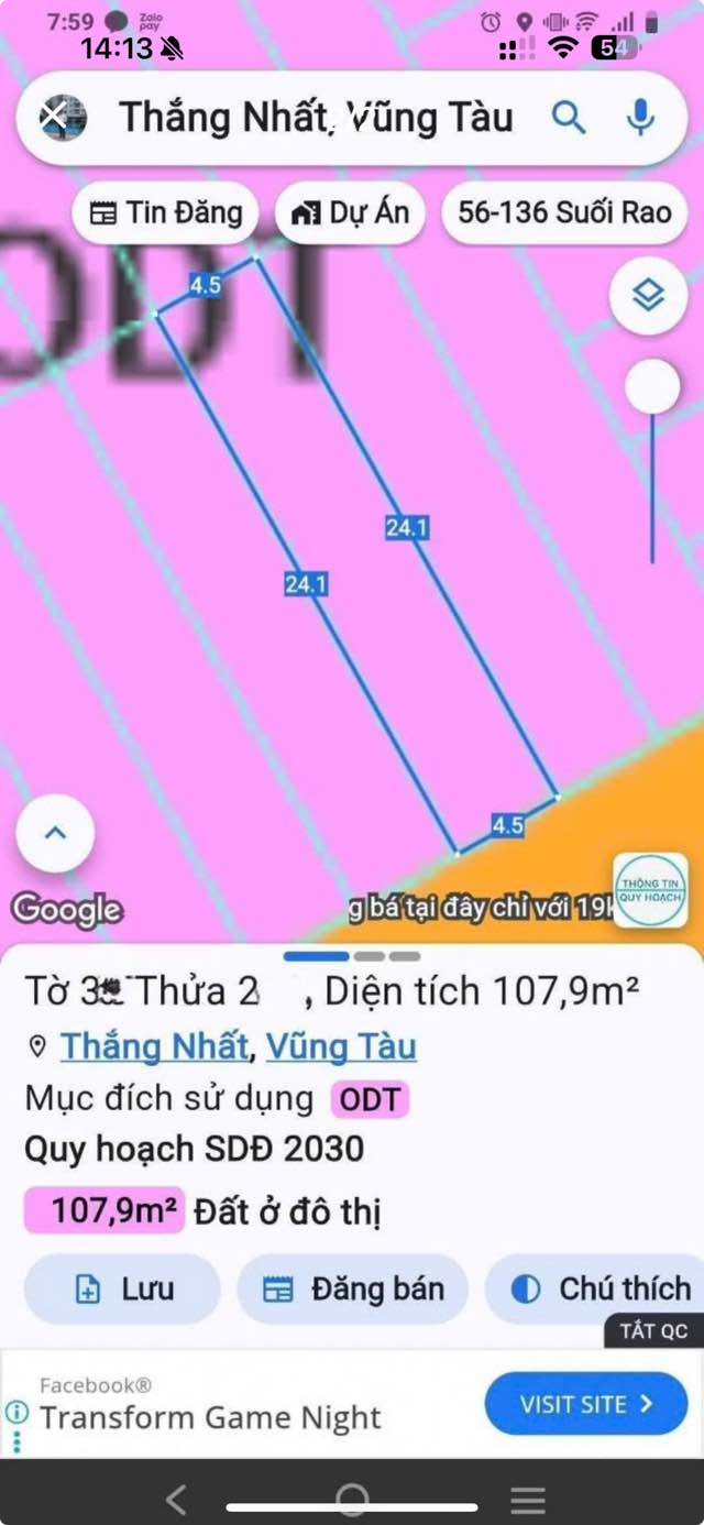 Lô đất 108m² khu đô thị Chí Linh, phường Thắng Nhất, Vũng Tàu - Đầu tư sinh lời lý tưởng!