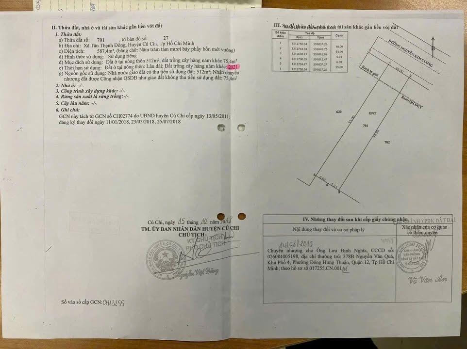 Đất mặt tiền Nguyễn Kim Cương, Củ Chi 550m² giá 7.2 tỷ - Đầu tư sinh lời ngay!