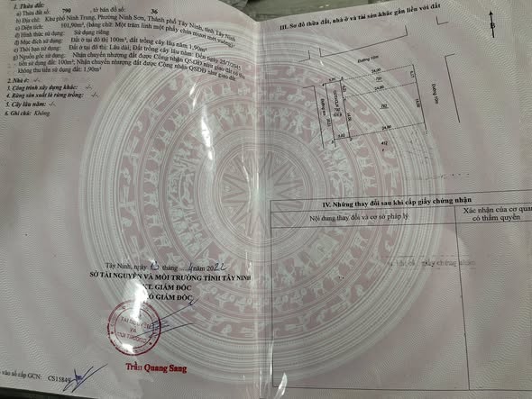 Đất thổ cư Ninh Sơn Tây Ninh 200m² giá 1.25 tỷ - Sổ hồng chính chủ