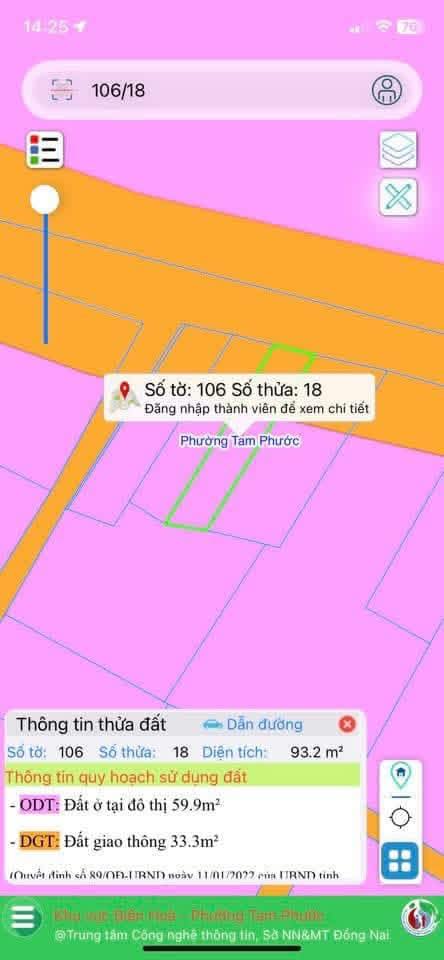 Đất thổ cư Tam Phước, Biên Hòa 99m² giá 850 triệu - Sổ hồng riêng, xây dựng tự do!