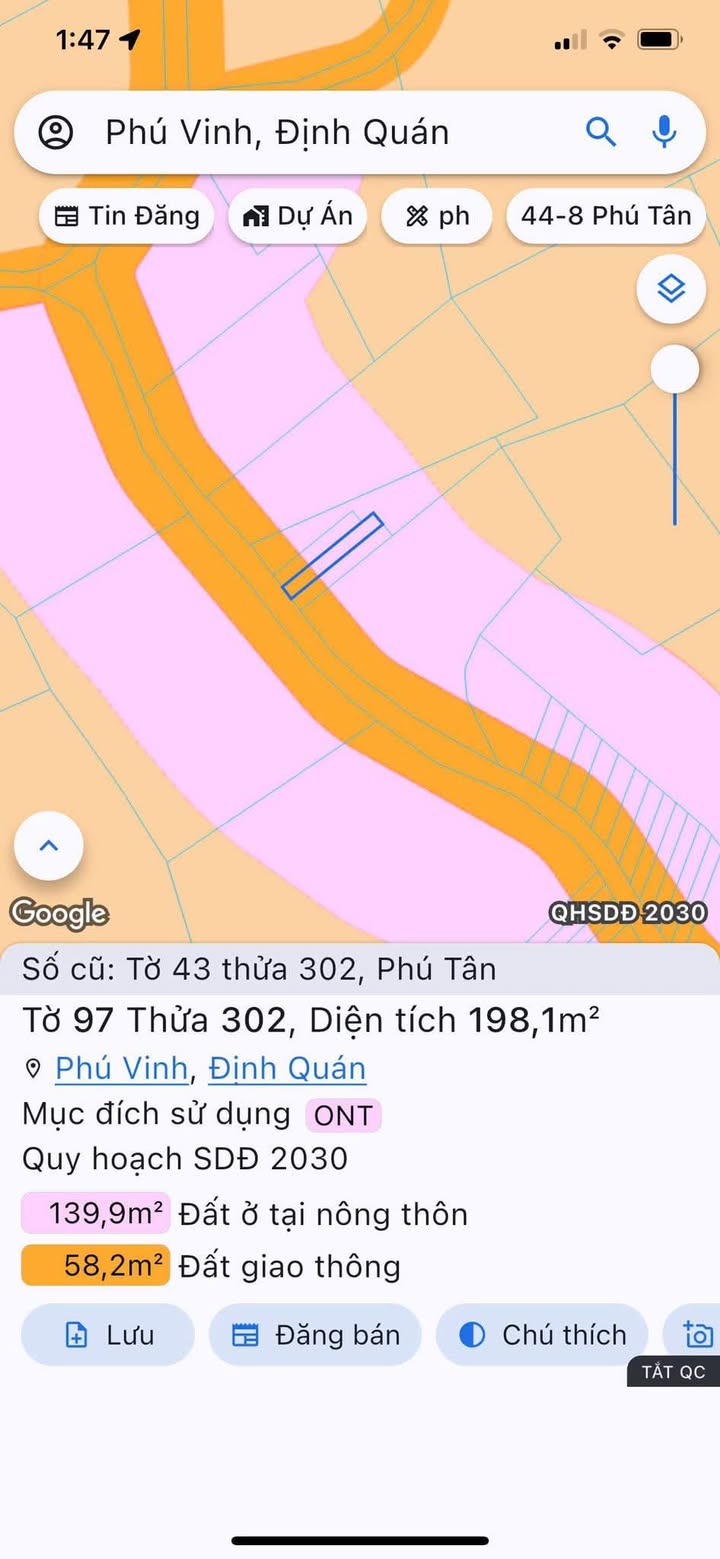 Đất nền Phú Vinh - Định Quán 200m² giá chỉ 400 triệu - Sổ hồng chính chủ!