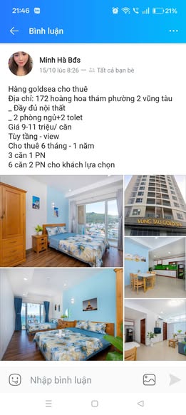 Căn hộ Gold Sea Vũng Tàu cho thuê - Giá thỏa thuận, nghỉ Tết tuyệt vời!