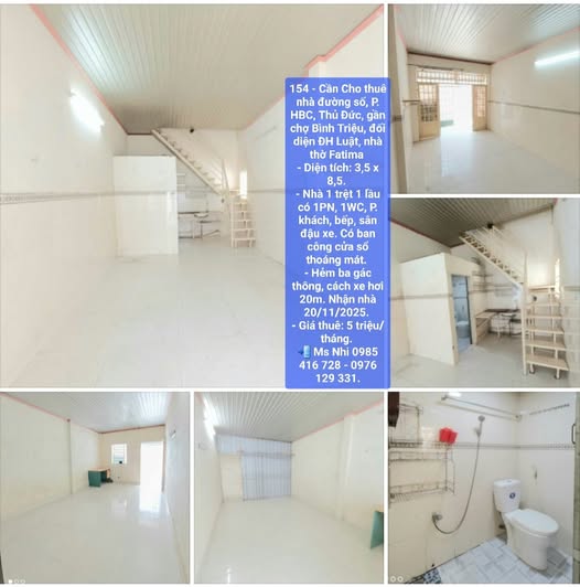 Nhà cho thuê đường Số, Hiệp Bình Chánh, Thủ Đức 29m² giá 5 triệu - Không gian thoáng mát