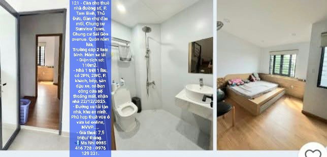 Nhà cho thuê hẻm xe tải, Tam Bình, Thủ Đức 110m² - Phù hợp vừa ở vừa kinh doanh online!