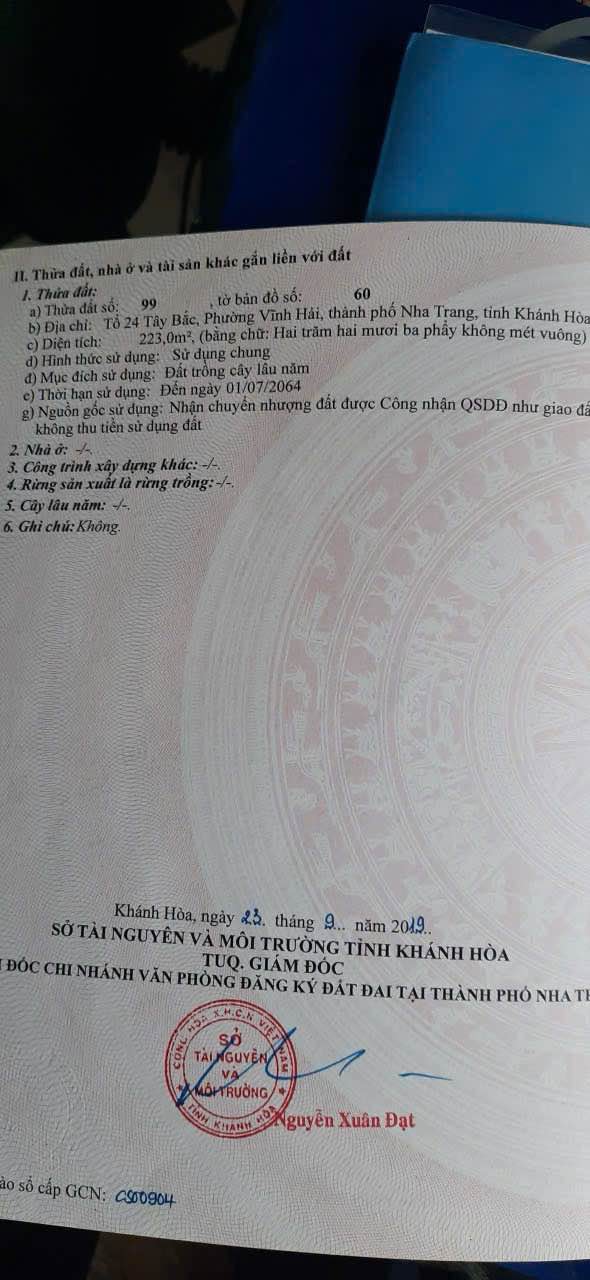 Lô Đất Đẹp Phường Vĩnh Hải 223m² giá 1.55 tỷ - Cơ hội đầu tư hấp dẫn!