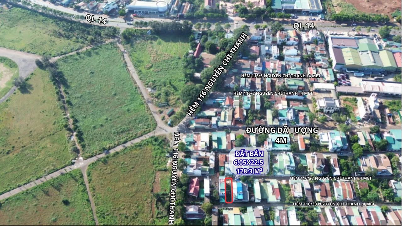 Bán đất hẻm 116 Nguyễn Chí Thanh, TP Buôn Ma Thuột 136m² - Sổ đỏ chính chủ, giá tốt!