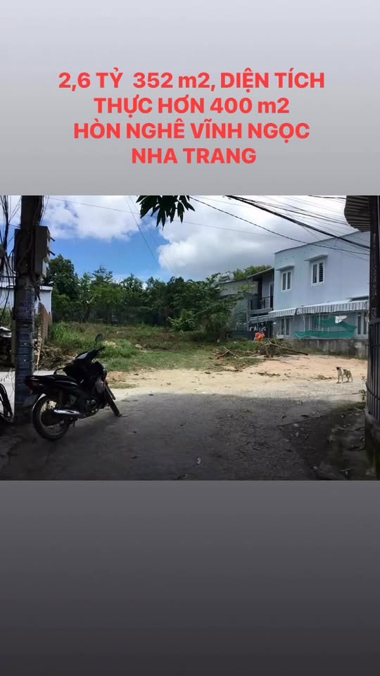 Đất nền Vĩnh Ngọc Nha Trang 352m² giá 2.6 tỷ - Pháp lý rõ ràng, gần biển!