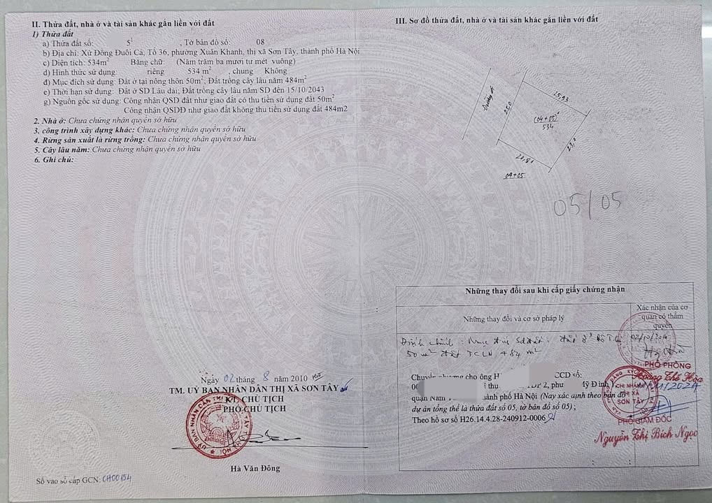 Đất nền Xuân Khanh Sơn Tây 600m² giá thỏa thuận - View hồ tuyệt đẹp!