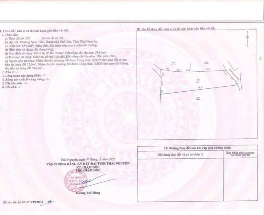 Đất nền 659m² tại Nam Tiến, Phổ Yên chỉ 1 tỷ - Cơ hội đầu tư hấp dẫn!