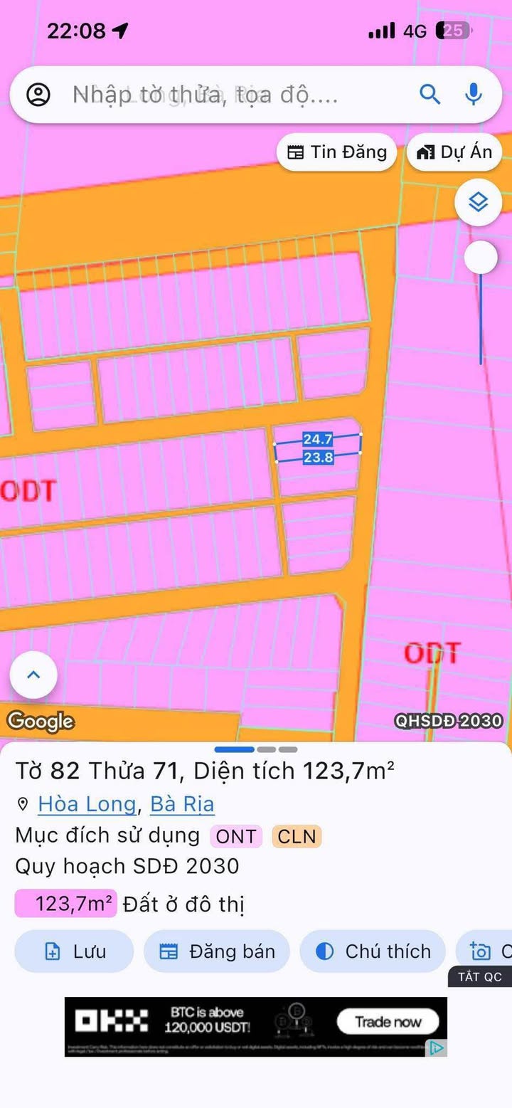 Đất dự án Lan Anh 3 - Hòa Long 122m² giá 1.65 tỷ - Chính chủ bán gấp!