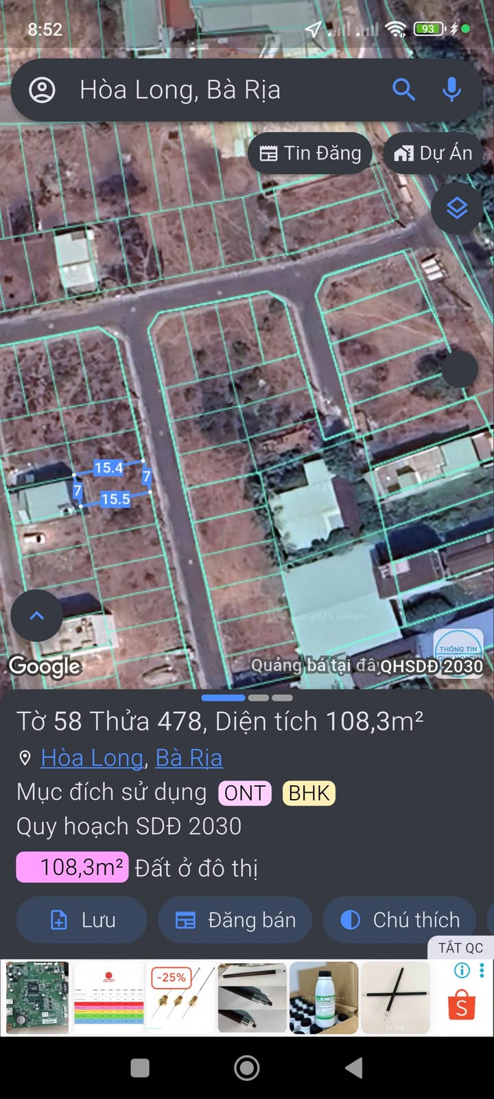 Đất nền Hòa Long Center 105m² giá 1.85 tỷ - Chính chủ bán gấp!