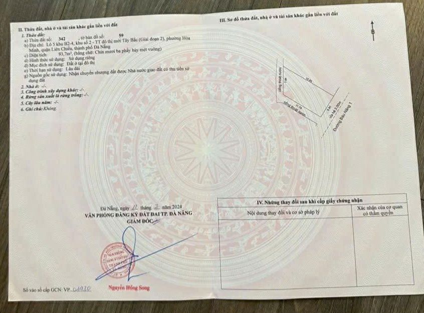 Đất mặt tiền Bàu Năng 1, Đà Nẵng 94m² giá 5.95 tỷ - Cơ hội đầu tư hấp dẫn!