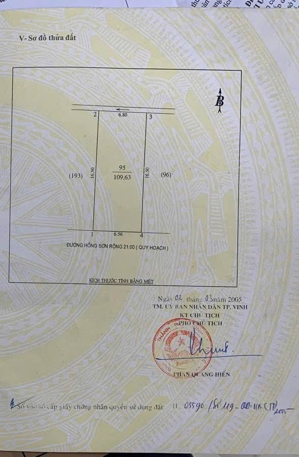 Bán gấp FrontHouse mặt đường Hồng Sơn Vinh 110m² giá 11 tỷ - Kinh doanh sầm uất!