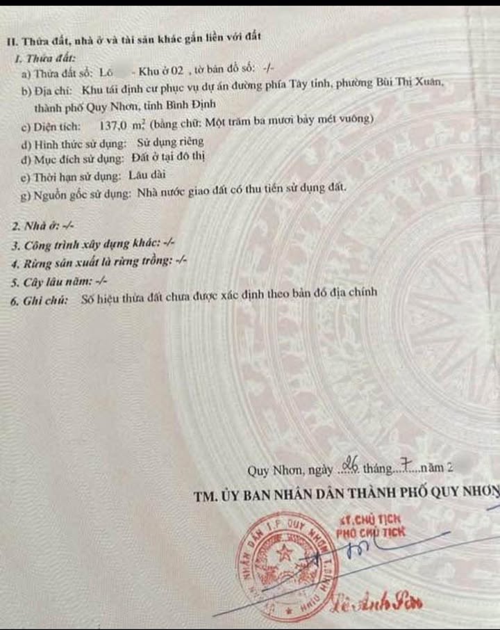 Đất nền đường Chu Huy Mân, Tuy Phước, 137m² giá 1.6 tỷ - Cơ hội đầu tư tuyệt vời!