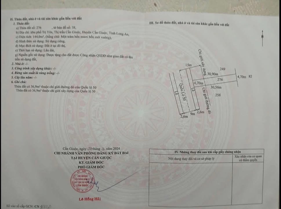 Bán gấp FrontHouse mặt tiền Quốc lộ 50, Cần Giuộc, 141m² - Đầu tư sinh lời ngay!