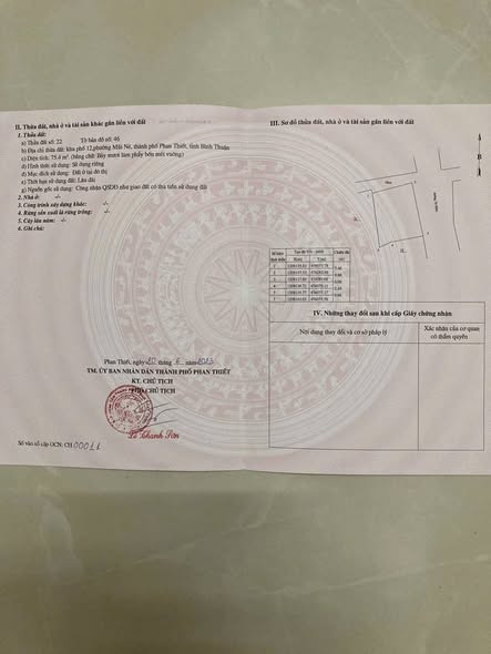 Đất thổ cư 2 mặt tiền nhựa Tô Hiệu, Mũi Né 75m² giá chỉ 1.2 tỷ - Cơ hội đầu tư sinh lời!