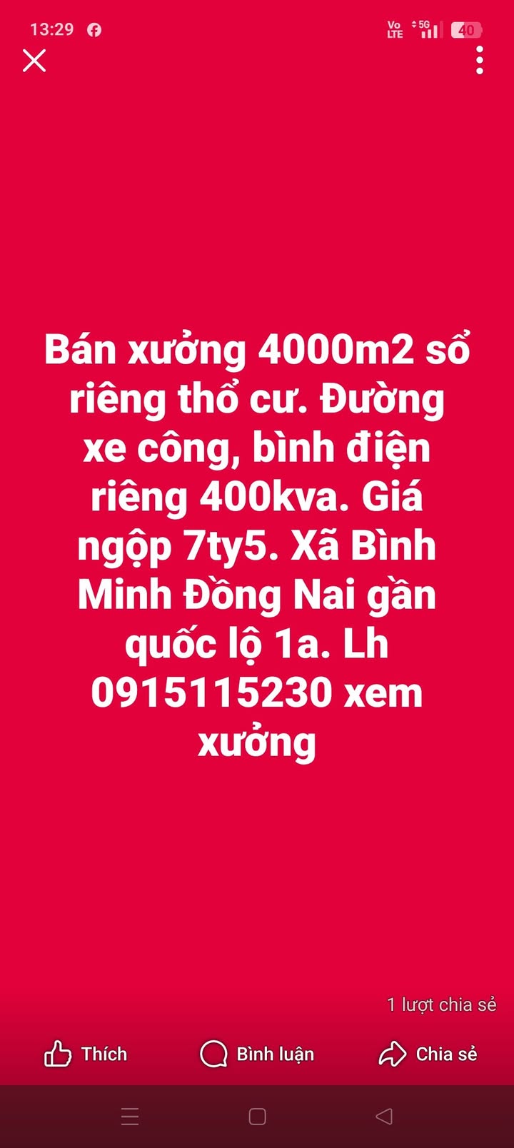 Xưởng 4000m² tại Bình Minh, Trảng Bom, Đồng Nai - Giá ngộp chỉ 7.5 tỷ!