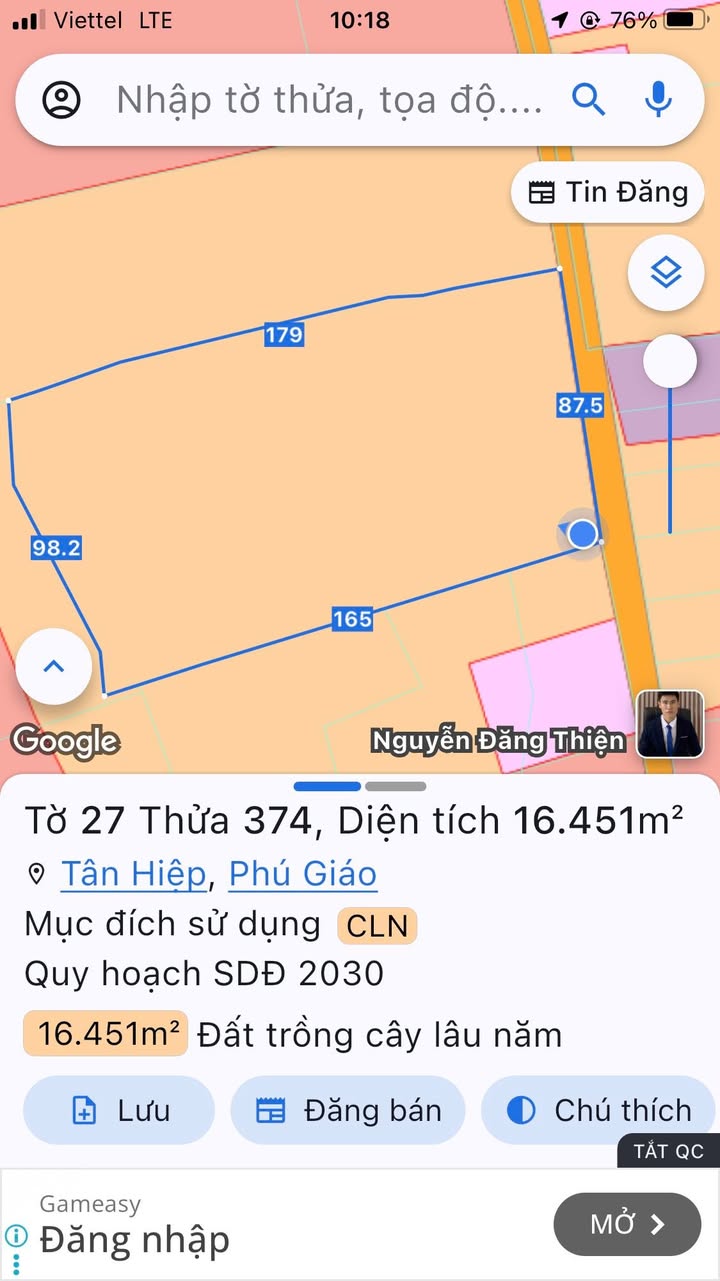 Đất nền xã Tân Hiệp, Phú Giáo 22.000m² giá 27 tỷ - Cơ hội đầu tư sinh lời!