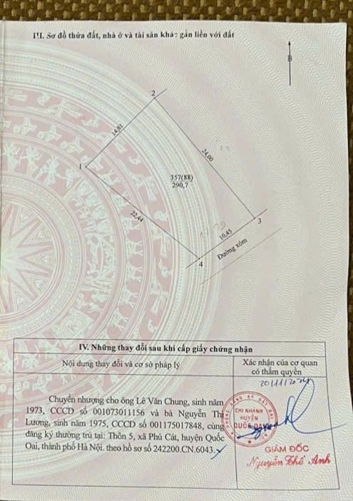 Đất 290m² chính chủ tại thôn 4, Quốc Oai - Sổ đỏ, ô tô vào tận nơi!