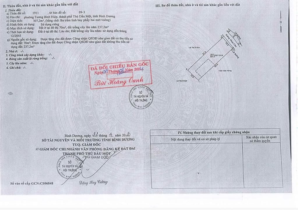 Đất nền Tương Bình Hiệp, Thủ Dầu Một 300m² giá 4 tỷ - Cơ hội đầu tư hấp dẫn!