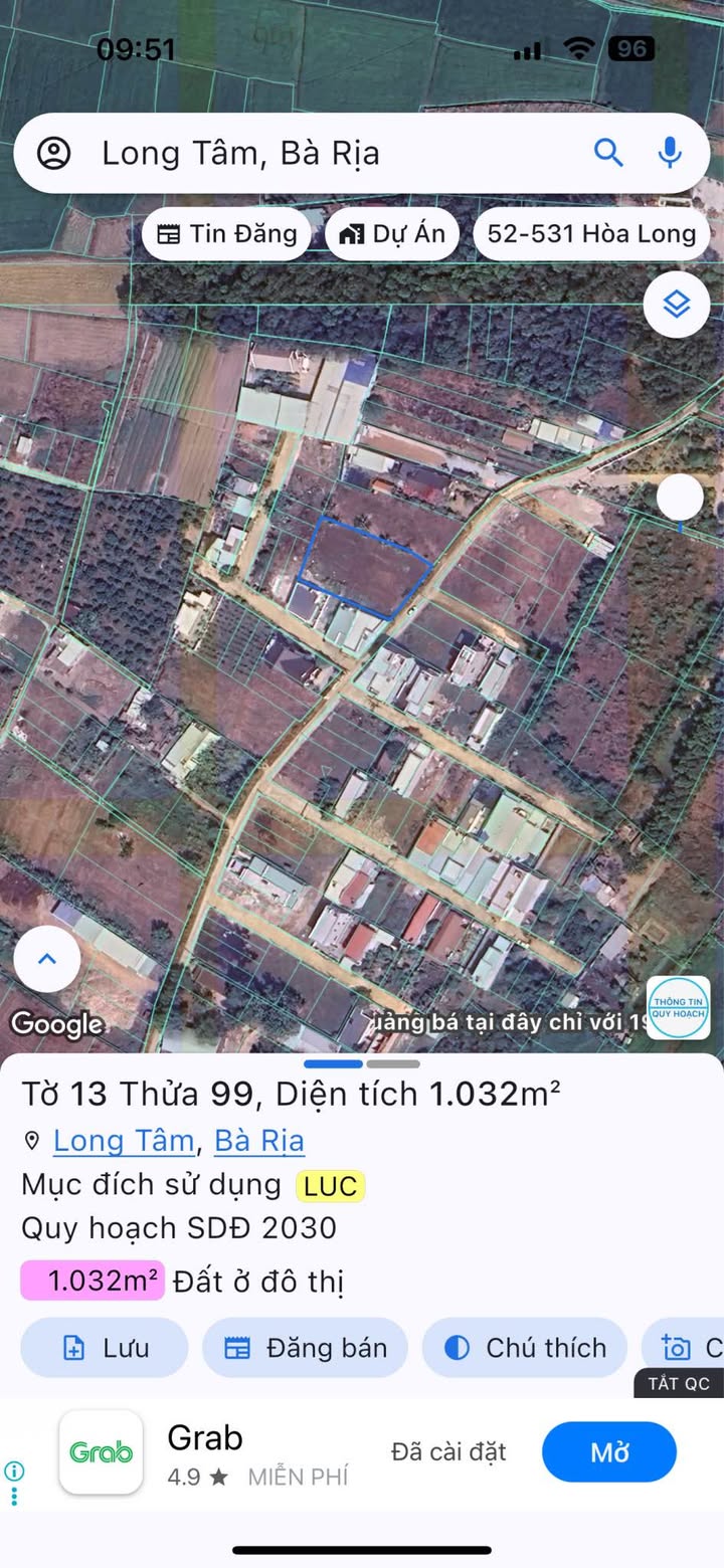 Đất thổ cư 300m² phường Long Tâm, TP. Bà Rịa - Đầu tư sinh lời cao!