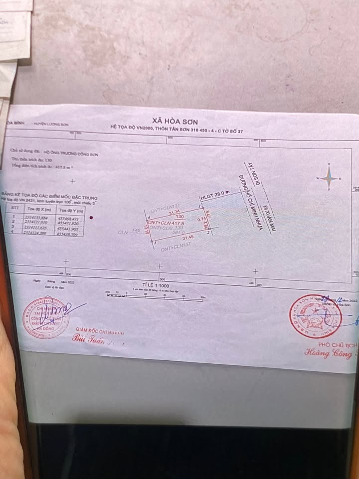 Đất mặt tiền đường Hồ Chí Minh, Xuân Mai 417m² - Giá rẻ, phù hợp làm kho xưởng, nhà hàng!