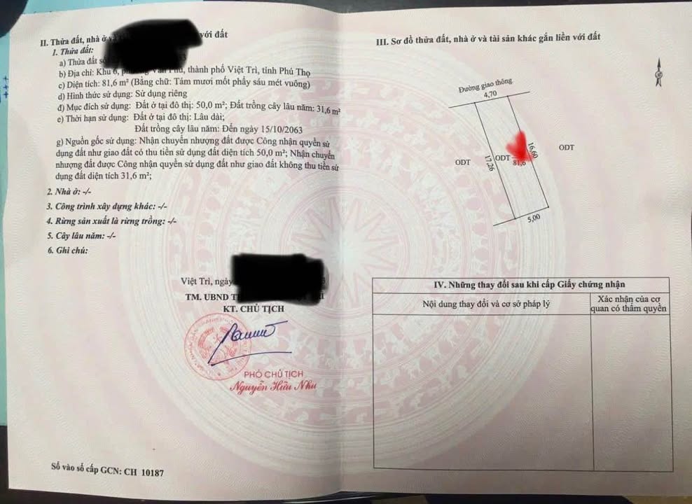 Đất nền khu 6 - phường Vân Phú, TP Việt Trì 81.6m² giá 1.4 tỷ - Đầu tư sinh lời tuyệt vời!