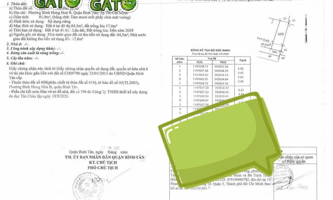 Đất nền sổ hồng riêng tại Bình Tân 82m² giá 3.7 tỷ - Đầu tư sinh lời ngay!