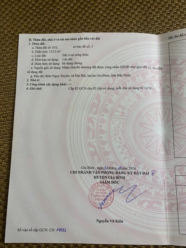 Đất trục chính Ngọc Xuyên, Gia Bình 132m² - Tiềm năng đầu tư lớn!